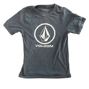 Volcom Kids Charcoal Diamond Logo Tee Skateboarding T-Shirt Casual Tee Shirt Top